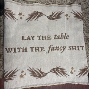 Taylor Swift White and Brown Table Runner
